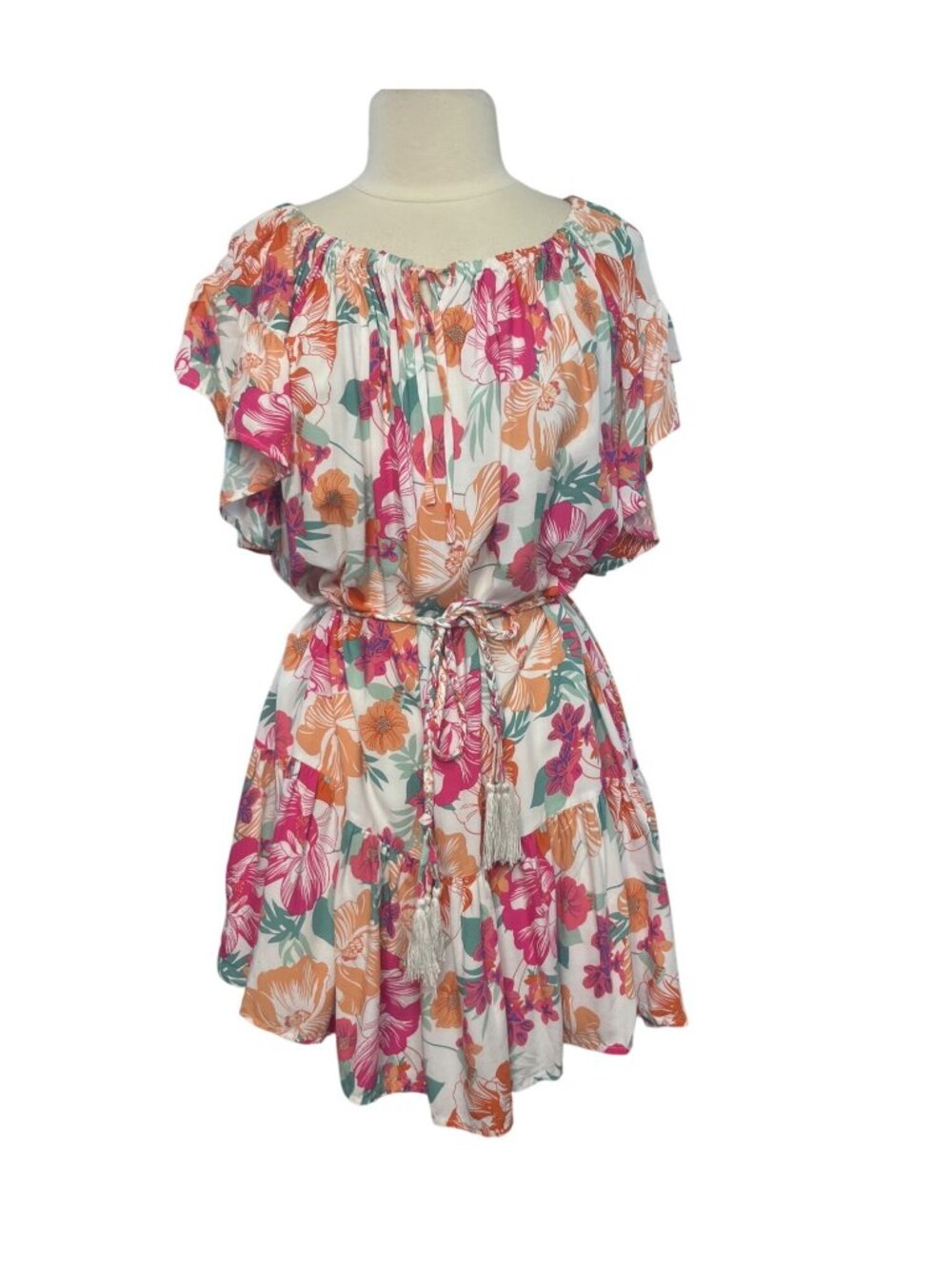 Rachel Zoe Floral Ruffle Dress Womens Small Summer Short